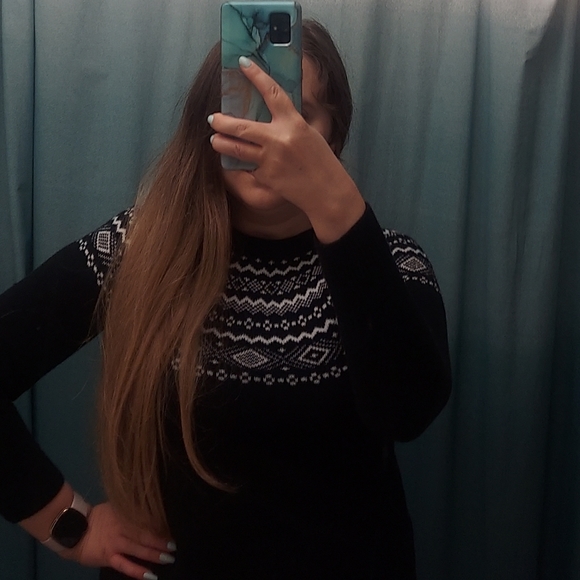 TALBOTS Petite Small Black and White Crew Neck Sweater - Picture 5 of 5